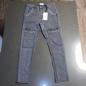 NWT JXB Faded Black Studded Jeans